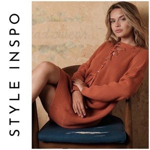 January Summer | Sweaters | Nude Lace Up Mohair Blend Sweater | Poshmark